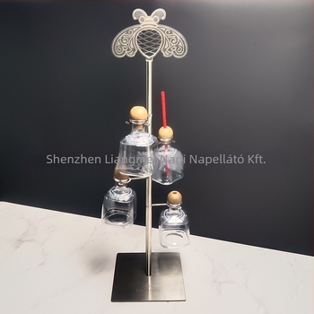 Rozsdamentes acél pohártartó kijelzőállvány – Skandináv egyszerű stílus, 2,5 kg, okos dizájn, fúrás nélkül