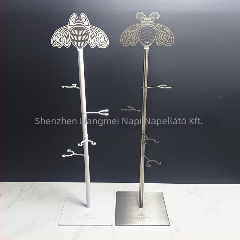 Rozsdamentes acél pohártartó kijelzőállvány – Skandináv egyszerű stílus, 2,5 kg, okos dizájn, fúrás nélkül