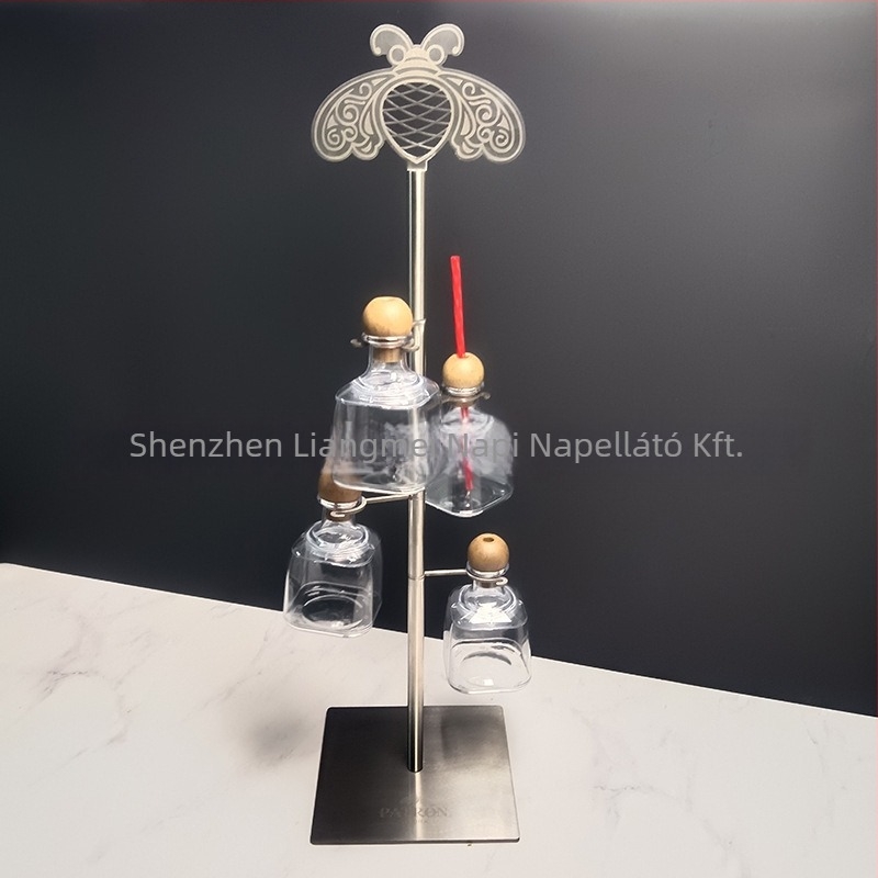 Rozsdamentes acél pohártartó kijelzőállvány – Skandináv egyszerű stílus, 2,5 kg, okos dizájn, fúrás nélkül