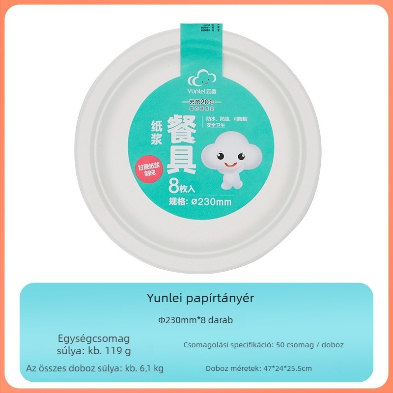 Egyszer használatos korong alakú tál, kör vagy négyzet formájú, tömeg 75–123 g