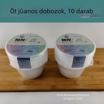 Egyszer használatos kör alakú műanyag ebéddoboz fedővel, 1000 ml, átlátszó, vastított kivitel