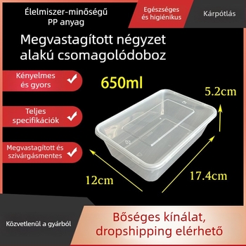 Téglalap alakú átlátszó műanyag ebédes doboz gyümölcs- és deli termékek csomagolásához