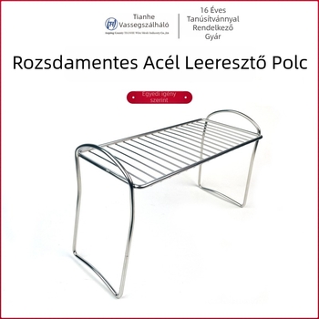 Rozsdamentes acél leeresztő állvány, 6-szintes edény-szárító és tároló állvány, összecsukható és forgatható, hordozható konyhai szervező
