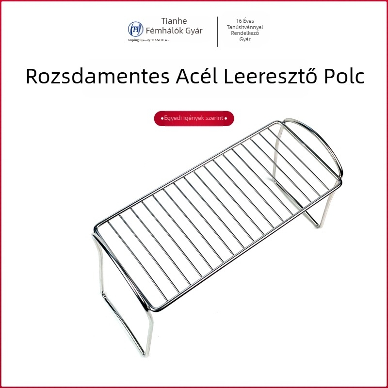 Rozsdamentes acél leeresztő állvány, 6-szintes edény-szárító és tároló állvány, összecsukható és forgatható, hordozható konyhai szervező