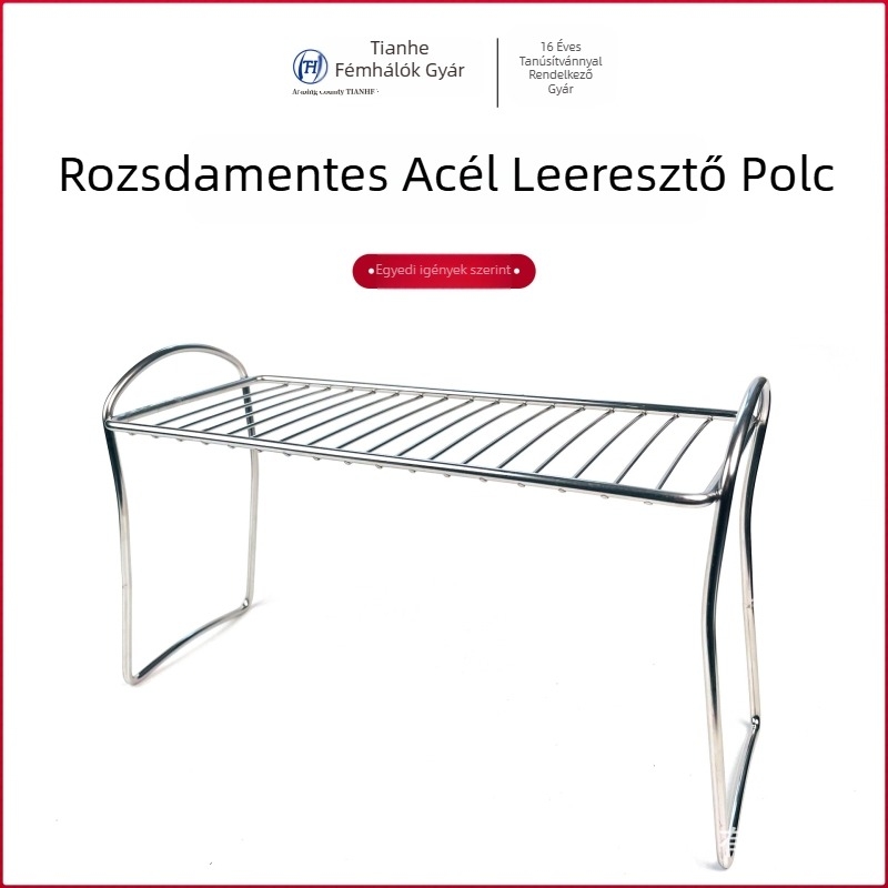 Rozsdamentes acél leeresztő állvány, 6-szintes edény-szárító és tároló állvány, összecsukható és forgatható, hordozható konyhai szervező