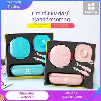 Oak Rabbit Octoto Korlátozott kiadású gyermek étkészlet – Rozsdamentes acél, 4 darabos készlet, 6 hónapos kortól, Eredet: Kontinens Kína