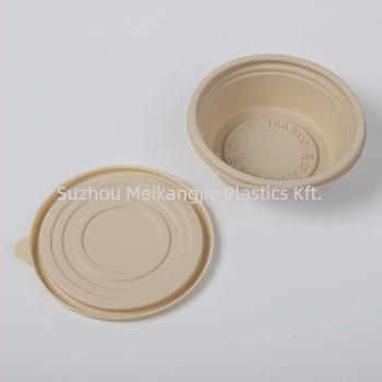 Egyszer használatos kerek levesestál kukorica keményítő alapú, mikrohullámú sütőben használható, biodegradálható (200 ml, kukorica keményítő alapú, mikrohullámú sütőben használható)