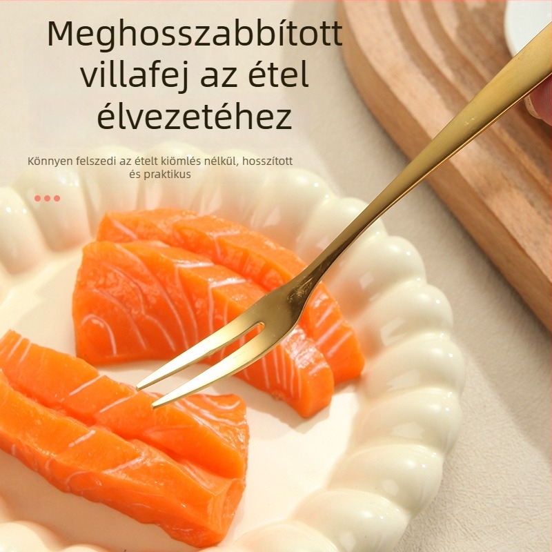 304 rozsdamentes acél gyümölcs villa készlet ajándékdobozban, otthoni használatra, INS stílus, kétágú villa