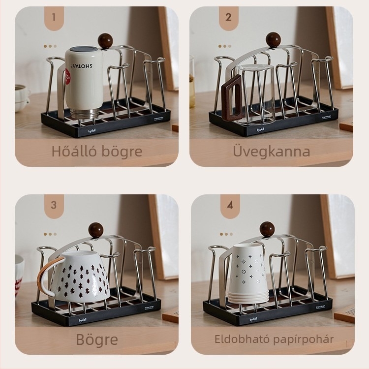 Két darabos boroszilikát üveg pohárkészlet leeresztő tartóval, gleccser mintázat, kanállal – otthoni tea- és ivóvíz használatra