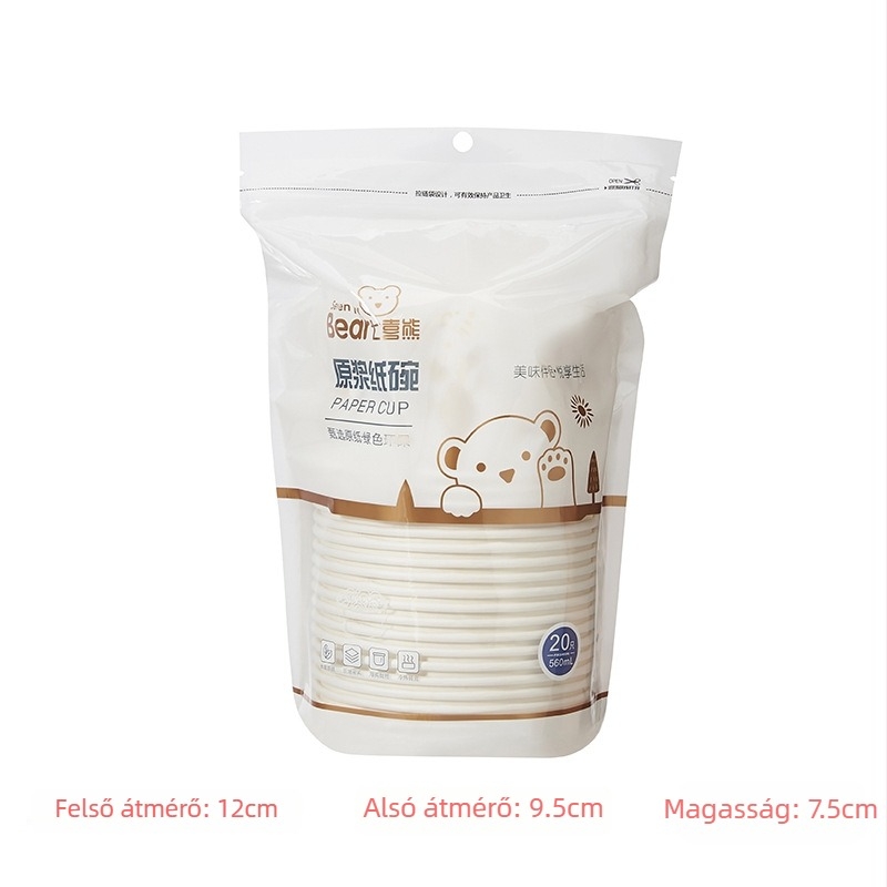 Egyszer használatos papírtál Seven bears – anyag: fa pulp + PE, biodegradálható, nem mikrohullámú sütőben használható, csomagolás: 1/50