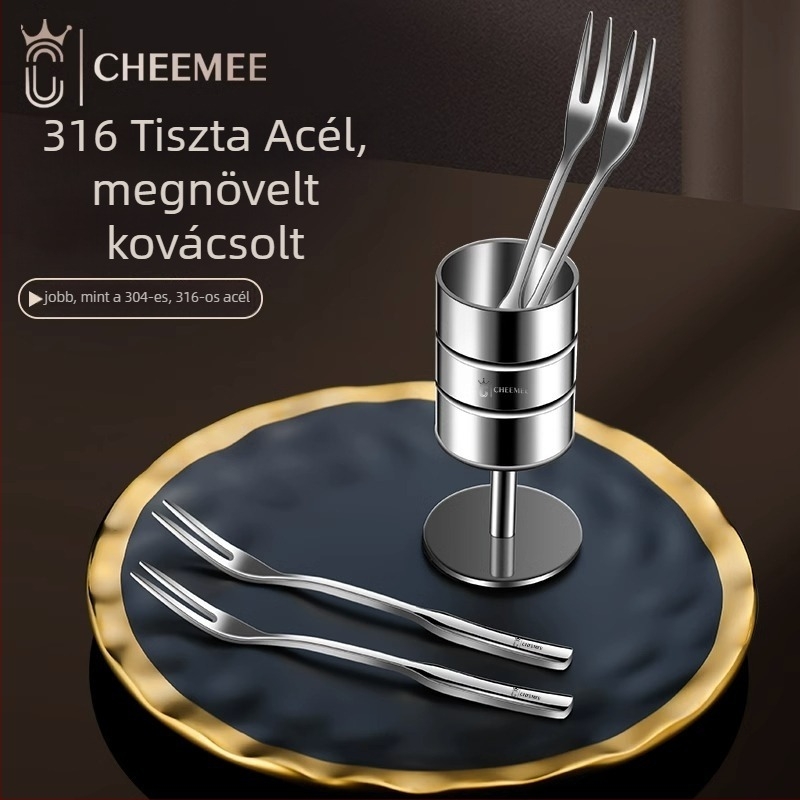 316-os rozsdamentes acélból készült gyümölcs villa, tükrös felület, új kínai stílus, felnőtteknek