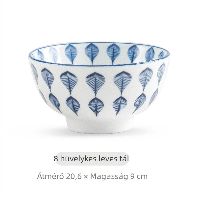 Japán stílusú kerámia étkészlet: rizstál, udon tál és halas tál; kerámia, könnyed luxus retro stílus, testreszabható opciók, sokoldalú kapacitások