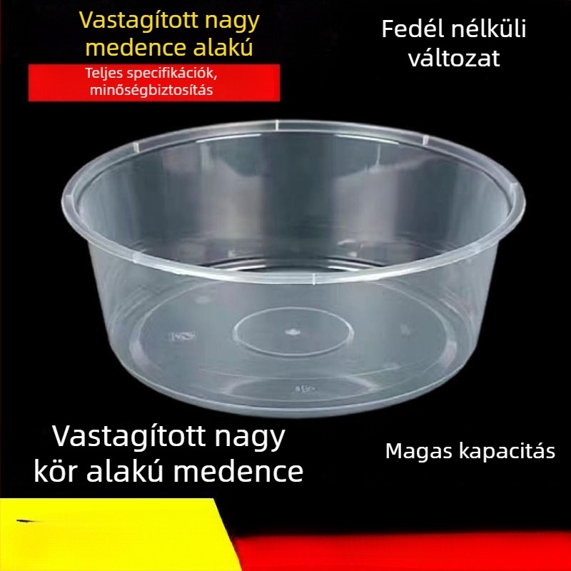 Egyszer használatos tál házhozszállításhoz, kerek forma, poliészter rostból, mikrohullámú sütőben használható, biológiailag lebomló