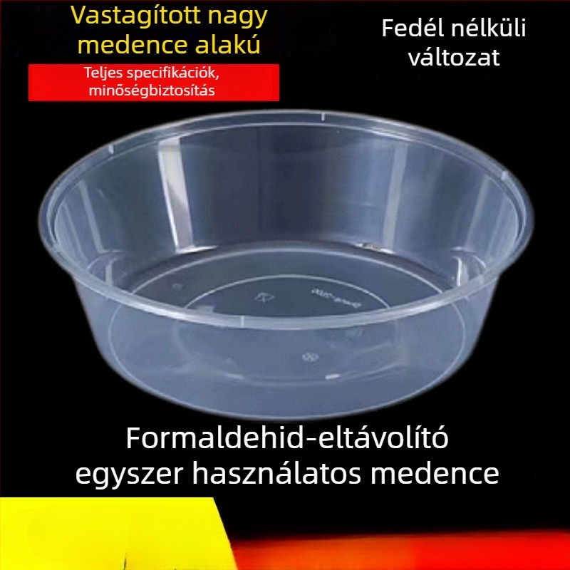 Egyszer használatos tál házhozszállításhoz, kerek forma, poliészter rostból, mikrohullámú sütőben használható, biológiailag lebomló
