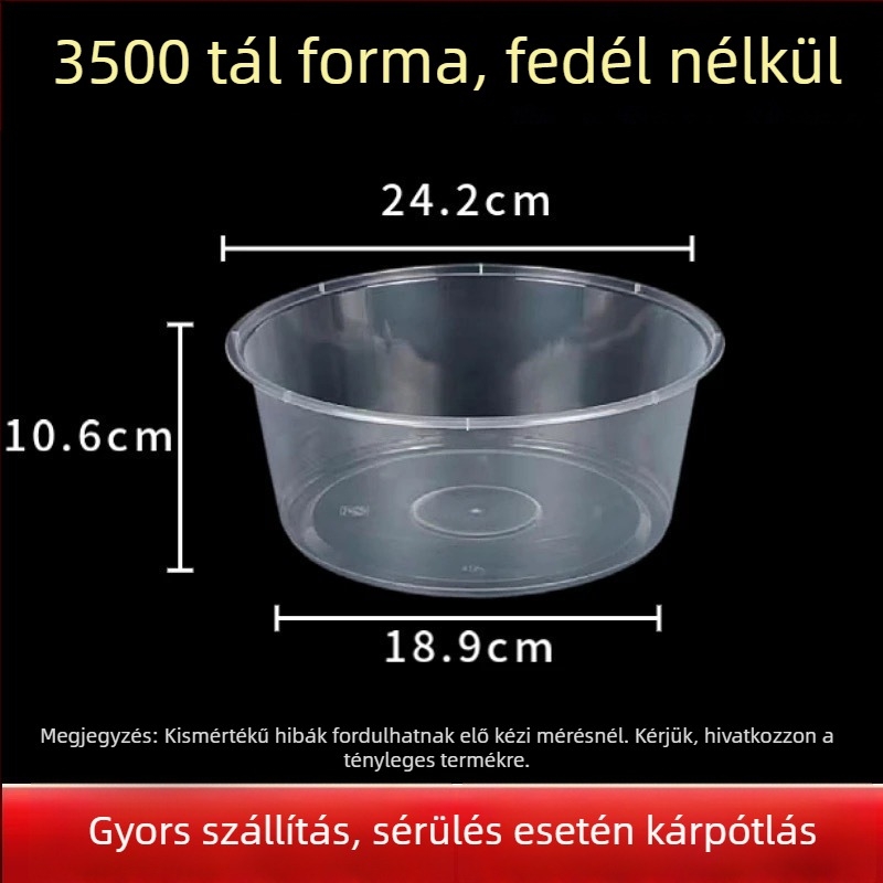 Egyszer használatos tál házhozszállításhoz, kerek forma, poliészter rostból, mikrohullámú sütőben használható, biológiailag lebomló