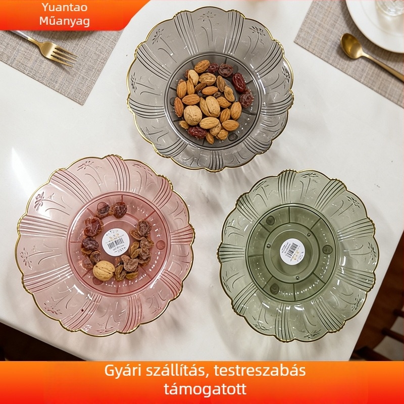 Műanyag gyümölcstál, egyszerű stílus, kód Rotating Fruit Tray 002, 2025-ös bevezetés
