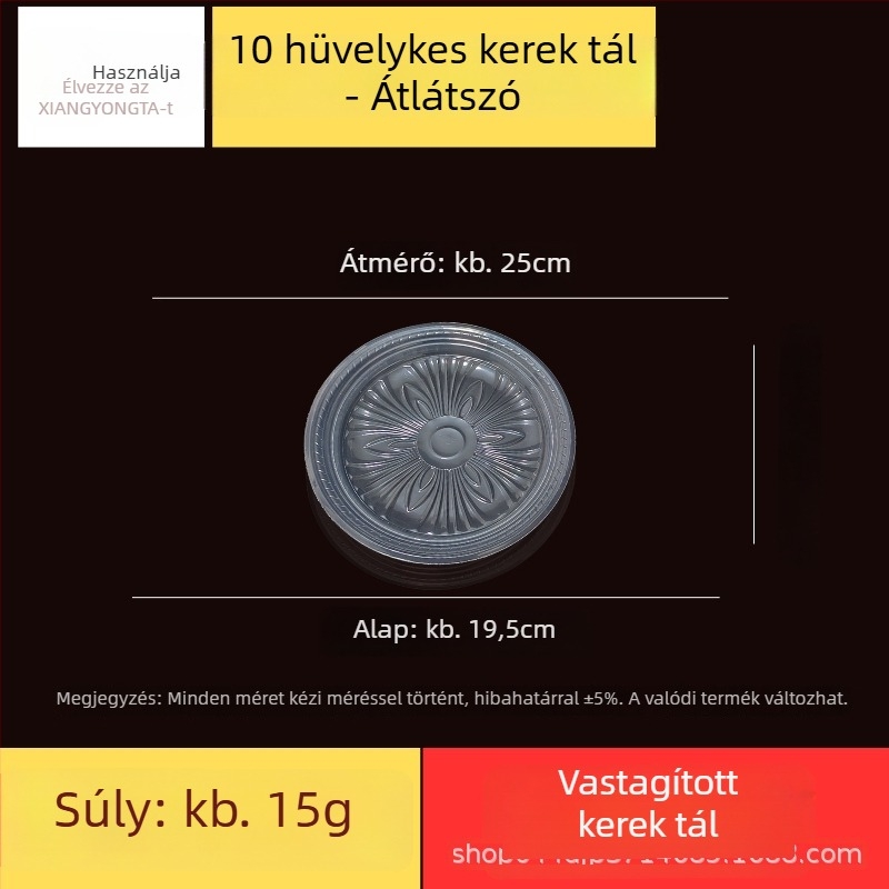 Eldobható vacsora tányérok, élelmiszer-minőségű műanyag, magas hőállóság, kerek/ovális forma, 10 darab/csomag, 50 csomag/doboz