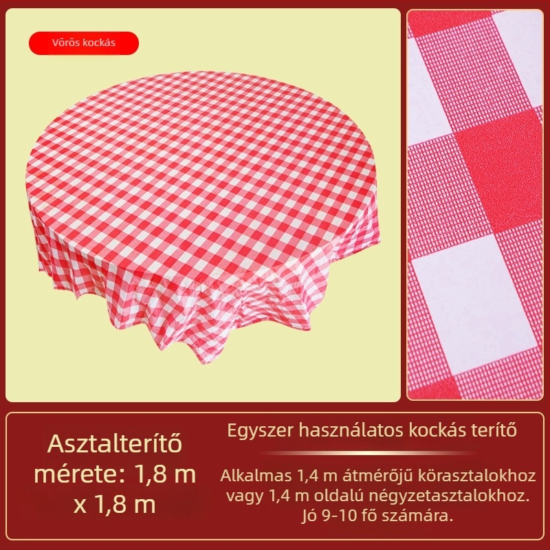 Egyszer használatos négyszögletes műanyag terítő, vastított, nyomtatott logóval és testreszabhatósággal