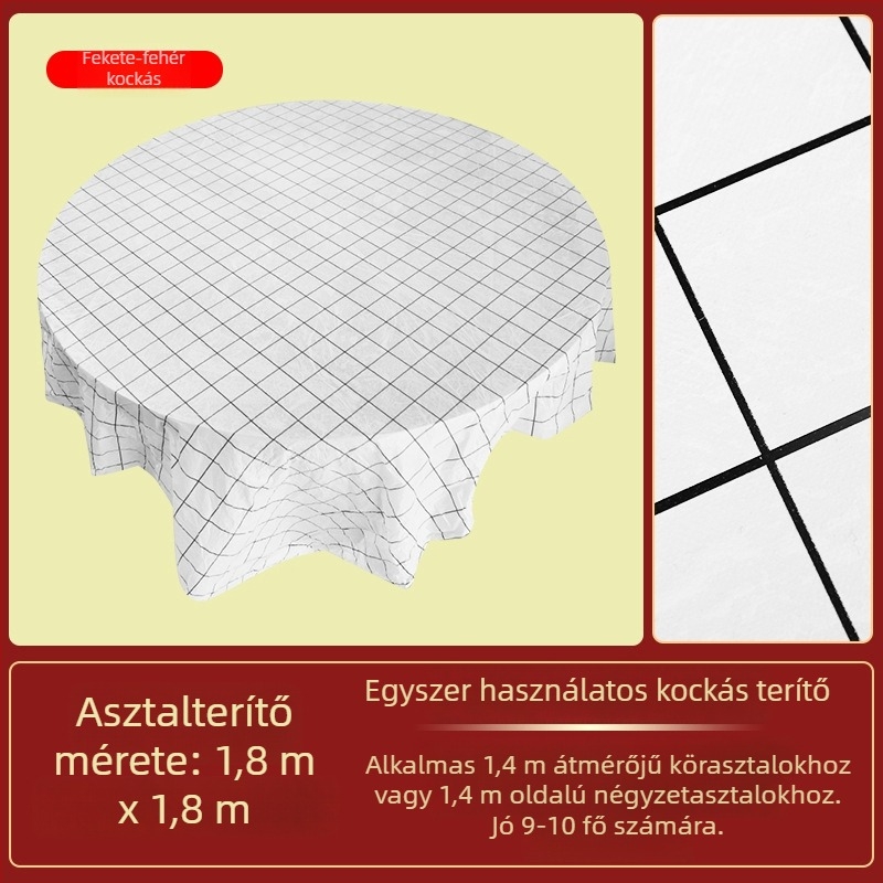 Egyszer használatos négyszögletes műanyag terítő, vastított, nyomtatott logóval és testreszabhatósággal