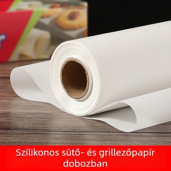 Szilikonolaj sütőpapír, 5–20 m-es dobozban, sütéshez, légsütőhöz, grillhez, olajfelszívó papír, élelmiszer-minőségű