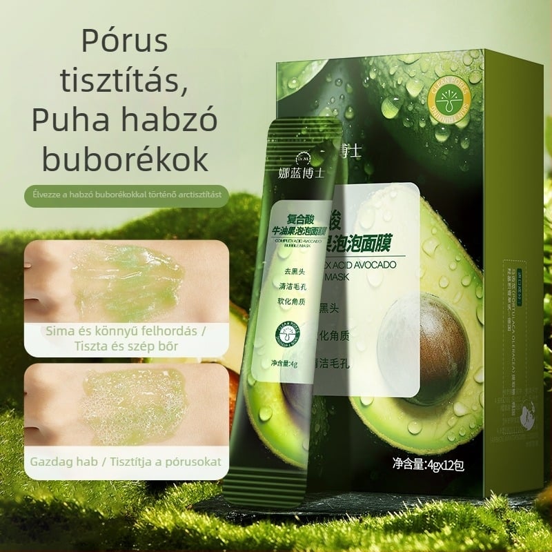 Dr. Naran Avokádó buborékmaszk – Hidratálás, Mélytisztítás, Fekete mitesszerek eltávolítása