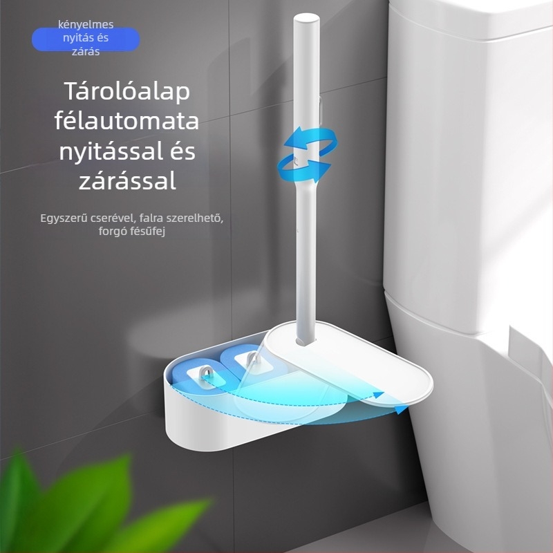 Egyszerhasználatos falra szerelt WC-kefetartó készlet, műanyag, 1 db, tömeg 0,5