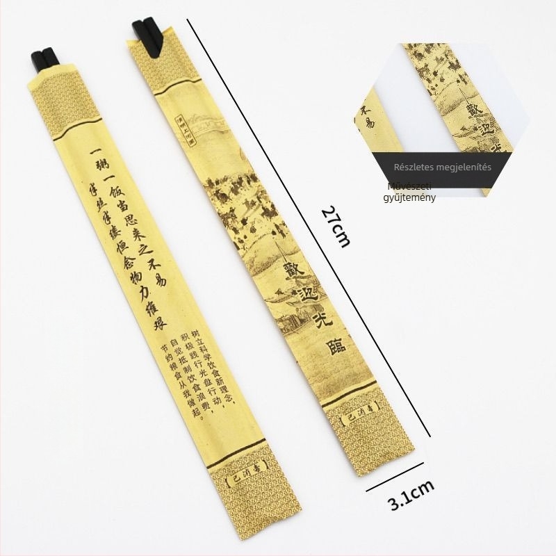 Dongyun Kraft papír pálcikafedél készlet, egyszer használatos, silkscreen logóval, testreszabható, biológiailag lebomló