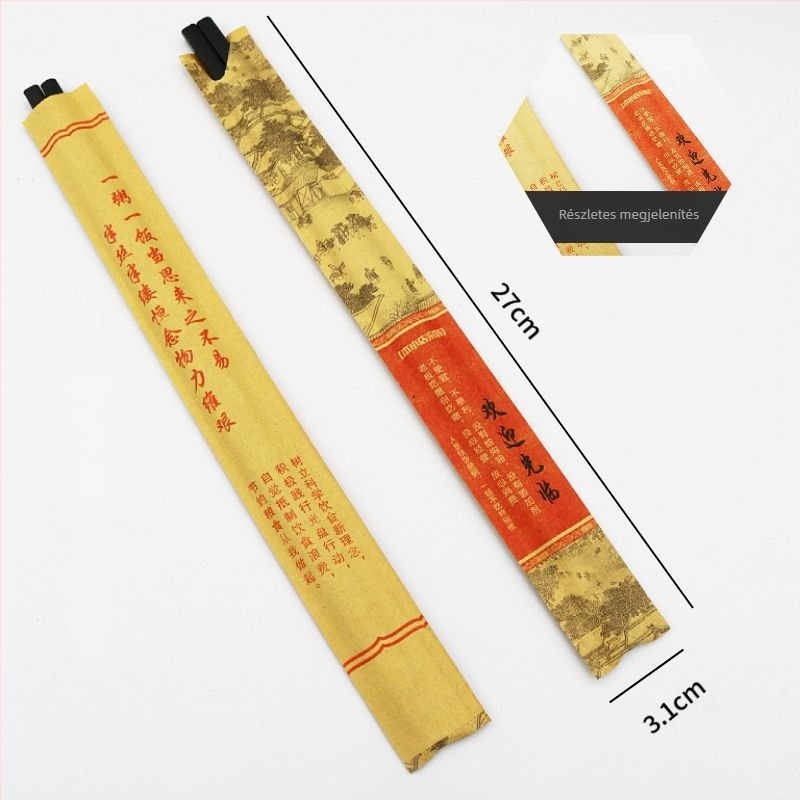 Dongyun Kraft papír pálcikafedél készlet, egyszer használatos, silkscreen logóval, testreszabható, biológiailag lebomló