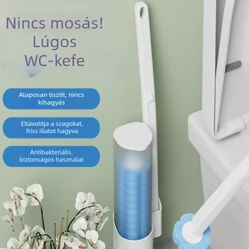 Egyszer használatos falra szerelhető WC-tisztító készlet, alapos tisztítás, sarkok nélkül, műanyag kivitel