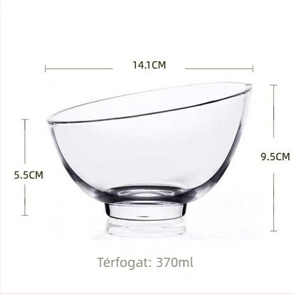 Japán stílusú üveg tál desszerthez, salÁTÁhoz és fűszerezéshez; ovális alak, egységes mintázat, modern minimalista stílus; mikrohullámú sütő nem alkalmas