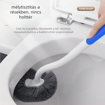 WC-kefe holt sarkok nélkül, puha sörtéjű, hajlított hosszú nyél japán stílusban, műanyag kivitel, 80 g