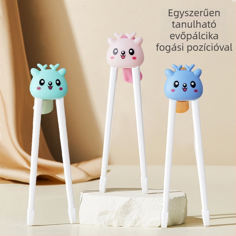 Zhongjia tanuló evőpálcikák, ABS anyag, rajzfilmszerű aranyos stílus, 6 hónapos kortól, 200 készlet.