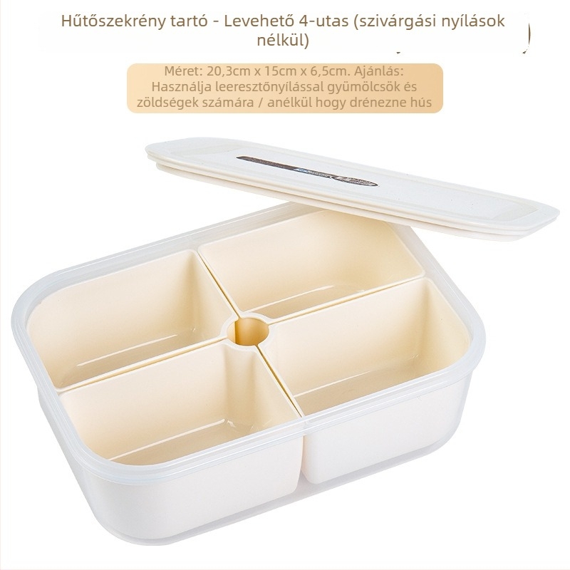 Crisper élelmiszer-tároló doboz, PP műanyag, négyszögletes formájú, mikrohullámú sütővel kompatibilis