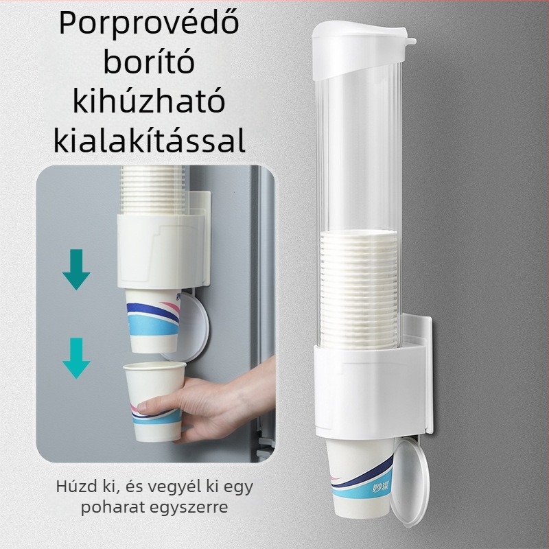 ABS-ből készült falra szerelhető pohártartó, fúrás nélküli telepítés, modern letisztult stílus, méret: kicsi/nagy