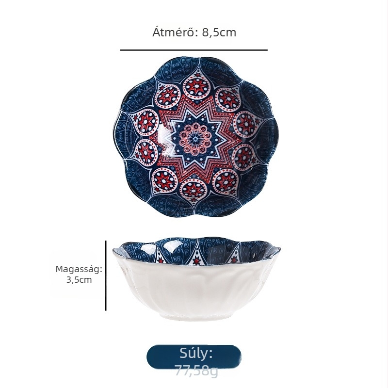 Kerámia dip tál forró fazékhoz – szabálytalan alak, virágos minta, bohémi stílus, mikróhullámú sütőbe tehető, Zhuotai márka, logó nyomtatás és testreszabás elérhető