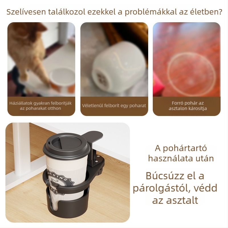 Shell Stone asztali forgó pohártartó – perforált, kávé- és italok tárolására, modern letisztult stílus