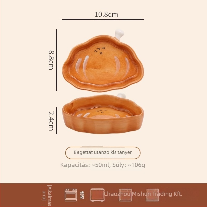 Kerámia mártástál karikatúra mintával, idegen alakú, aranyos stílus, mikrohullámú sütőben használható