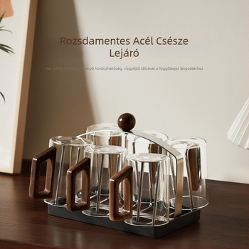 Asztali pohártartó csepegtető — rozsdamentes acél, könnyed luxus retro stílus, poharak és borospoharak számára