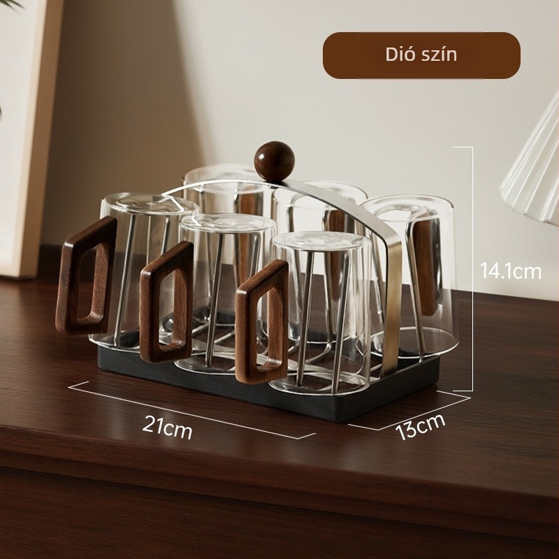 Asztali pohártartó csepegtető — rozsdamentes acél, könnyed luxus retro stílus, poharak és borospoharak számára