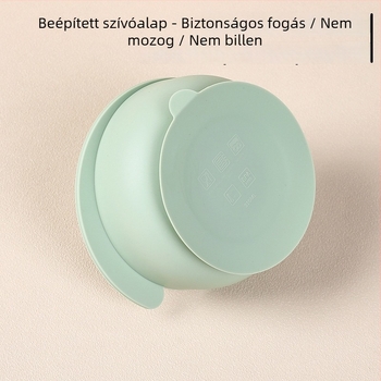 Rongfa szilikon baba tál szívóalappal – 310 ml, karikatúra elefánt dizájn