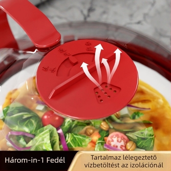Mikrohullámú sütő fröccsenés elleni fedő, hőálló, élelmiszerbiztos műanyagból, fedő edényhez háztartási használatra