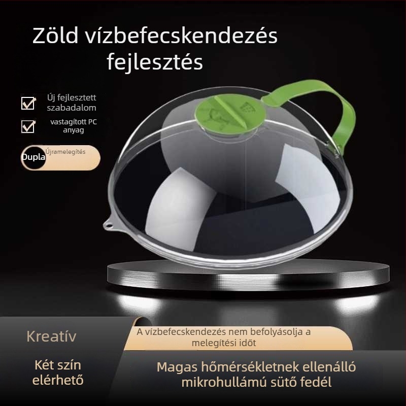 Mikrohullámú sütő fröccsenés elleni fedő, hőálló, élelmiszerbiztos műanyagból, fedő edényhez háztartási használatra