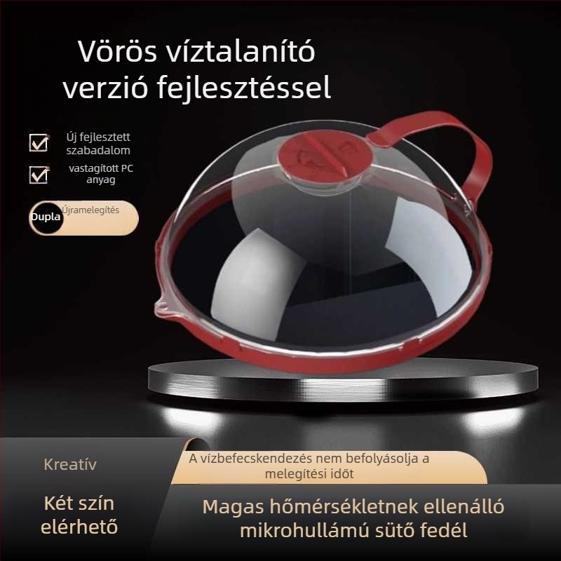 Mikrohullámú sütő fröccsenés elleni fedő, hőálló, élelmiszerbiztos műanyagból, fedő edényhez háztartási használatra
