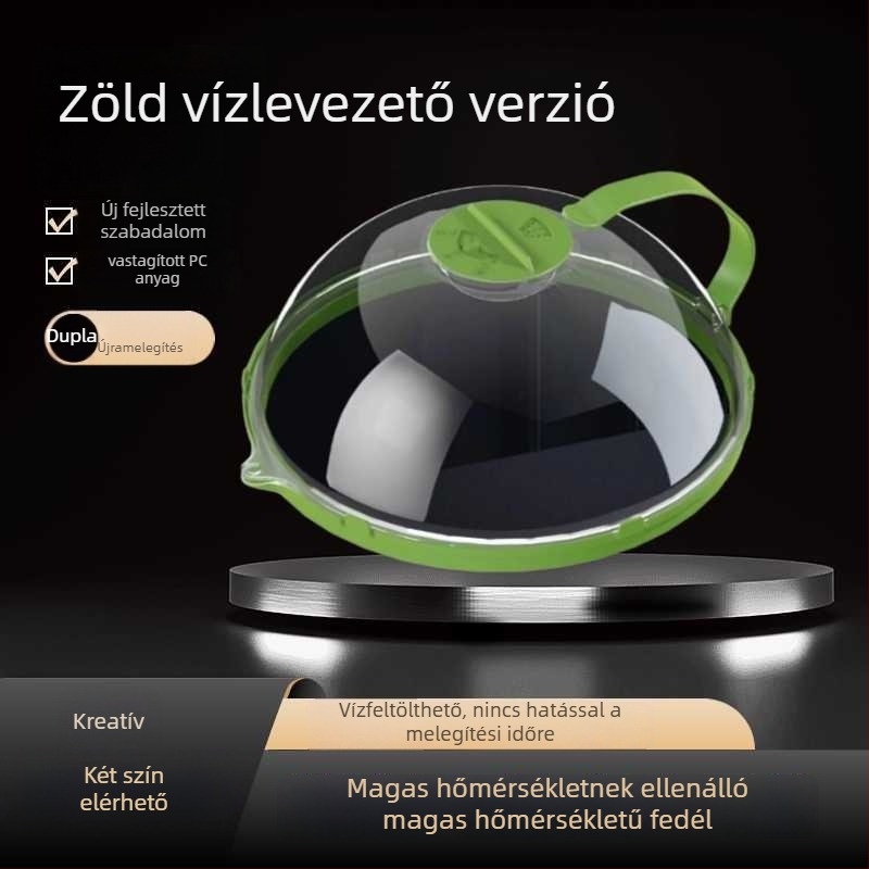 Mikrohullámú sütő fröccsenés elleni fedő, hőálló, élelmiszerbiztos műanyagból, fedő edényhez háztartási használatra