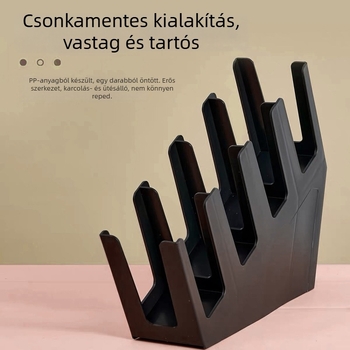 Döntött négyrekeszes pohártartó egyszer használatos poharakhoz, műanyag, injekciós öntés, modern minimalista stílus, súly 2.5