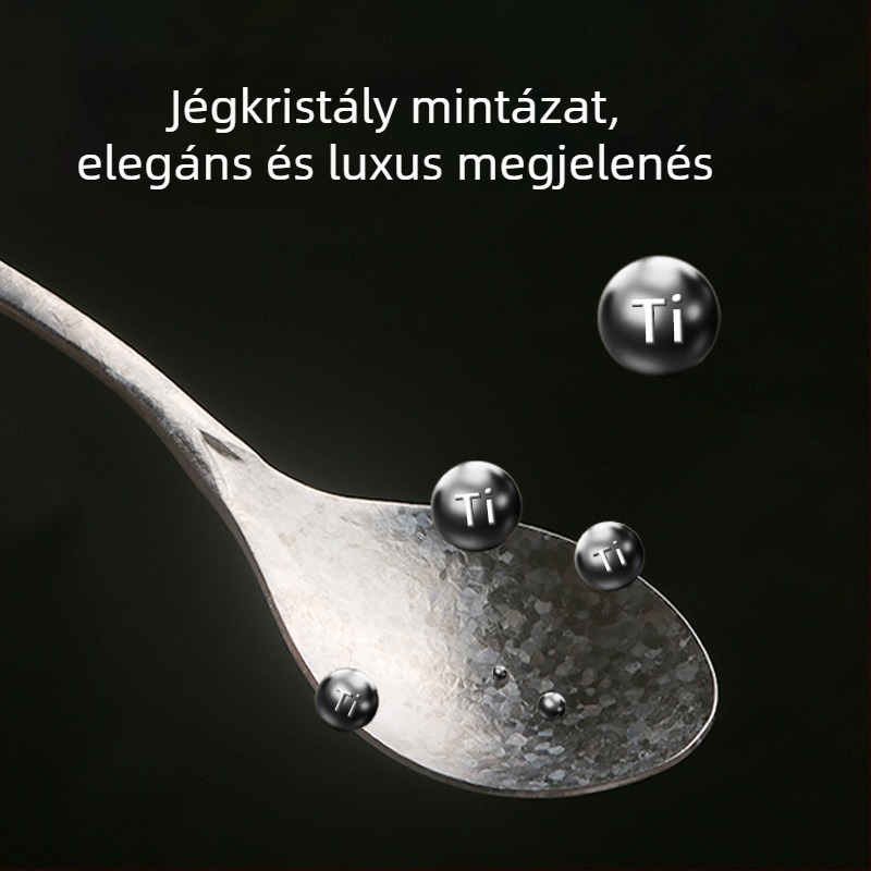 Titánium hosszú nyelű bébi etetőkanál, kerek tál, hordozható