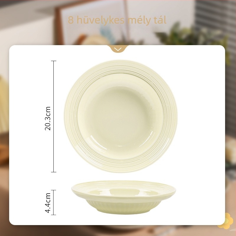 Porcelán tál- és tányérkészlet alaglazúros felülettel, mikrohullámú sütőben használható, logóval testre szabható, ajándéknak alkalmas