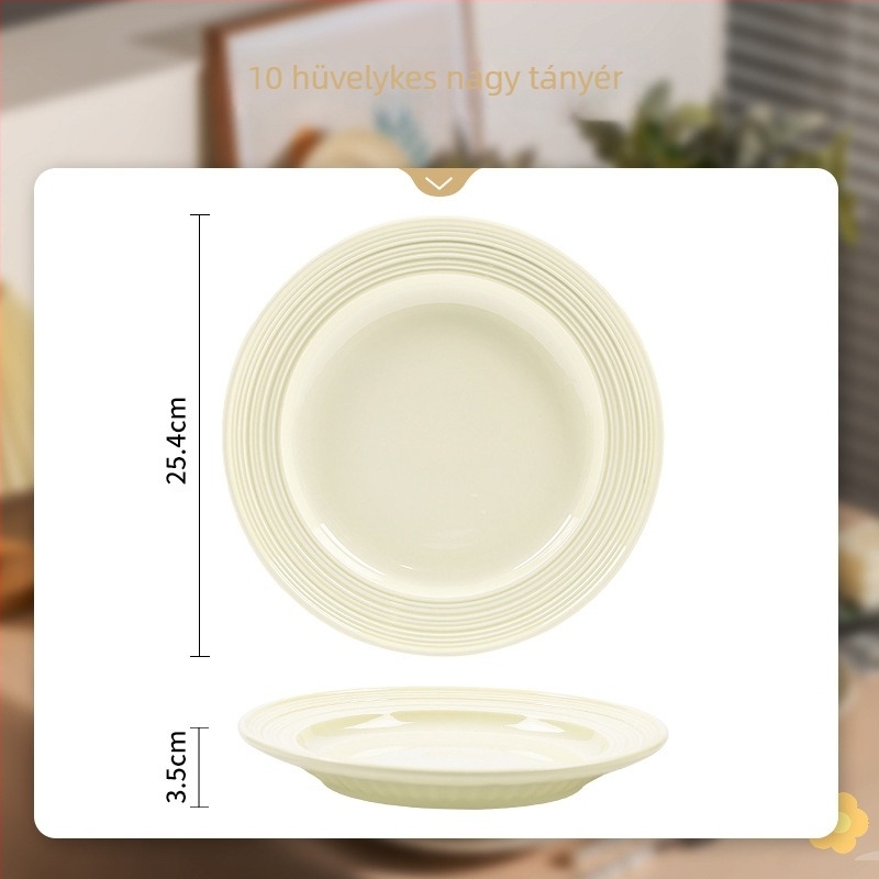 Porcelán tál- és tányérkészlet alaglazúros felülettel, mikrohullámú sütőben használható, logóval testre szabható, ajándéknak alkalmas