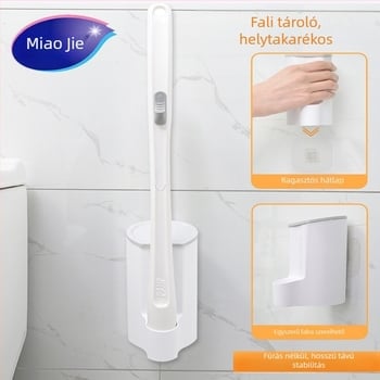 Miaojie egyszer használatos WC-kefe, falra szerelhető, antibakteriális, műanyag