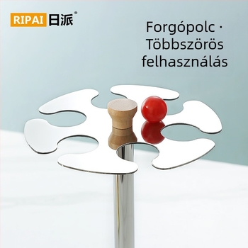 Forgatható borospohár-tartó, függő, fordított kivitelben, tárolásra és lecsöpögtetésre